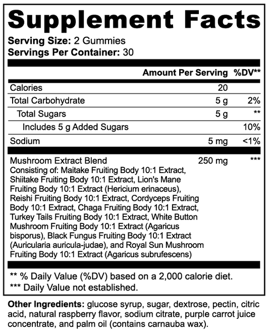 Rootvita Royal Sun Mushroom Extract Complex Gummies