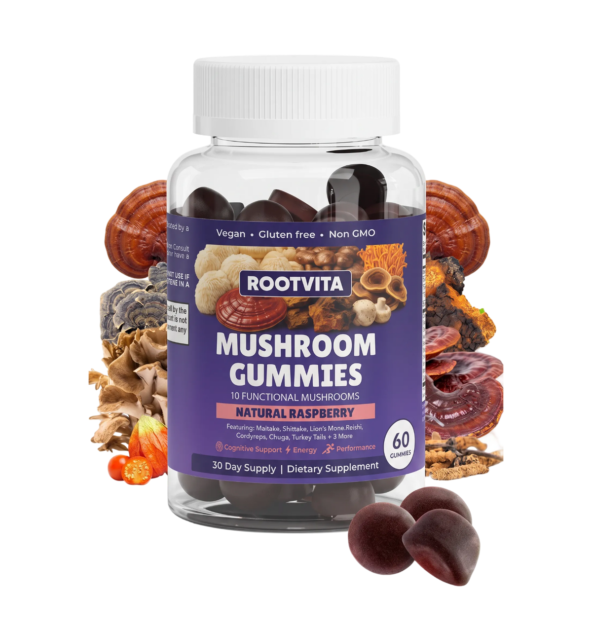 Rootvita Mushroom Extract Complex Gummies bottle product photo